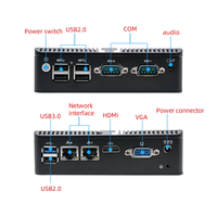 HW N260 Mini PC Tanpa Kipas Intel J1900 J4125 N2840 J6412 2LAN 2COM RS232 RS485 VGA HDMI Auto Power On Watchdog