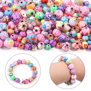 6-12mm Soft Pottery Sphere Round Beads Personalized Retro Style Pattern for Colorful Necklace Bracelet DIY Scattered Jewelry