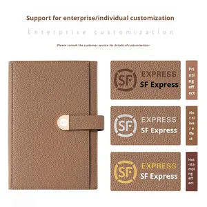 New <b>A5</b> Simple Business Office Diary Meeting Record <b>Notebook</b> Imitation <b>Leather</b> Cover Customizable Logo Gift Box Set Souvenir - Product Image 3