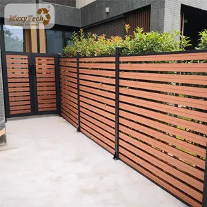 Qianhong — panneaux de clôture en treillis, cadre en aluminium durable, wpc, barrière de jardin