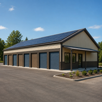 Entrepôt de stockage personnel, unités de stockage miniatures, bâtiments commerciaux préfabriqués en structure métallique, toit solaire