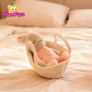 Peluche Coniglietto Dormiente in Cotone PP Morbido e Sicuro, Ricamato, Antistress, Regalo di Compleanno per Bambini, Decorazione Casa - Product Image 3