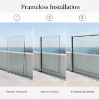 Panneaux de verre trempé de sécurité sans cadre européens de 3 à 12 mm pour balustrades et projets de piscines