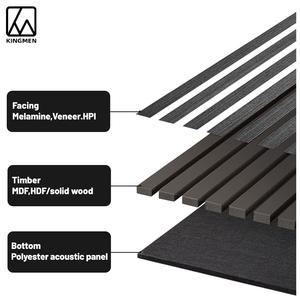 KINGMAN Panneaux muraux en placage de bois naturel Akupanel Pannelli Fonoassorbenti ndoor Décoration Planche de bois Chambre à coucher Extérieur