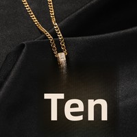 Collier pendentif croix couronne entièrement sertie de zircons, style européen et américain, pour hommes, avec incrustations de cuivre, chaîne en bambou, style hip-hop punk, fabriqué au Fujian, usage quotidien