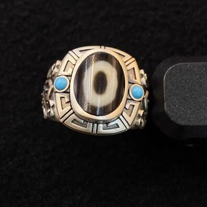 <span class=keywords><strong>Anillo</strong></span> de Cuentas Tibetanas de Estilo Tradicional Antiguo con Buena Apariencia y Recubrimiento de Pulpa Exquisito, Hidratante y Abierto - Product Image 1