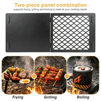 Barbecue au charbon de bois pour le camping en plein air, réchaud en acier inoxydable avec grille en maille pour pique-nique