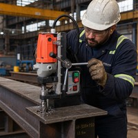 Perceuse magnétique BRM-35 1100W, machine à scier annulaire électrique 35mm, coupe annulaire robuste 220-240V pour la fabrication d'acier