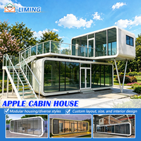 Cabane Apple préfabriquée moderne sur roues, entièrement équipée, mini-maison mobile, bureau pod, maisonnette portable pour glamping en plein air