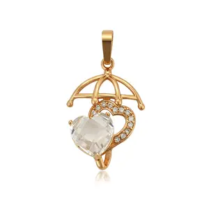 34888 xuping gioielli design classico semplice ed elegante a forma di cuore diamante 18k ciondolo placcato in oro