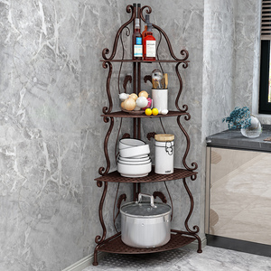 Scaffale Angolare Multifunzione in Metallo a 4 Ripiani Bianco per Soggiorno e Bagno - Product Image 5