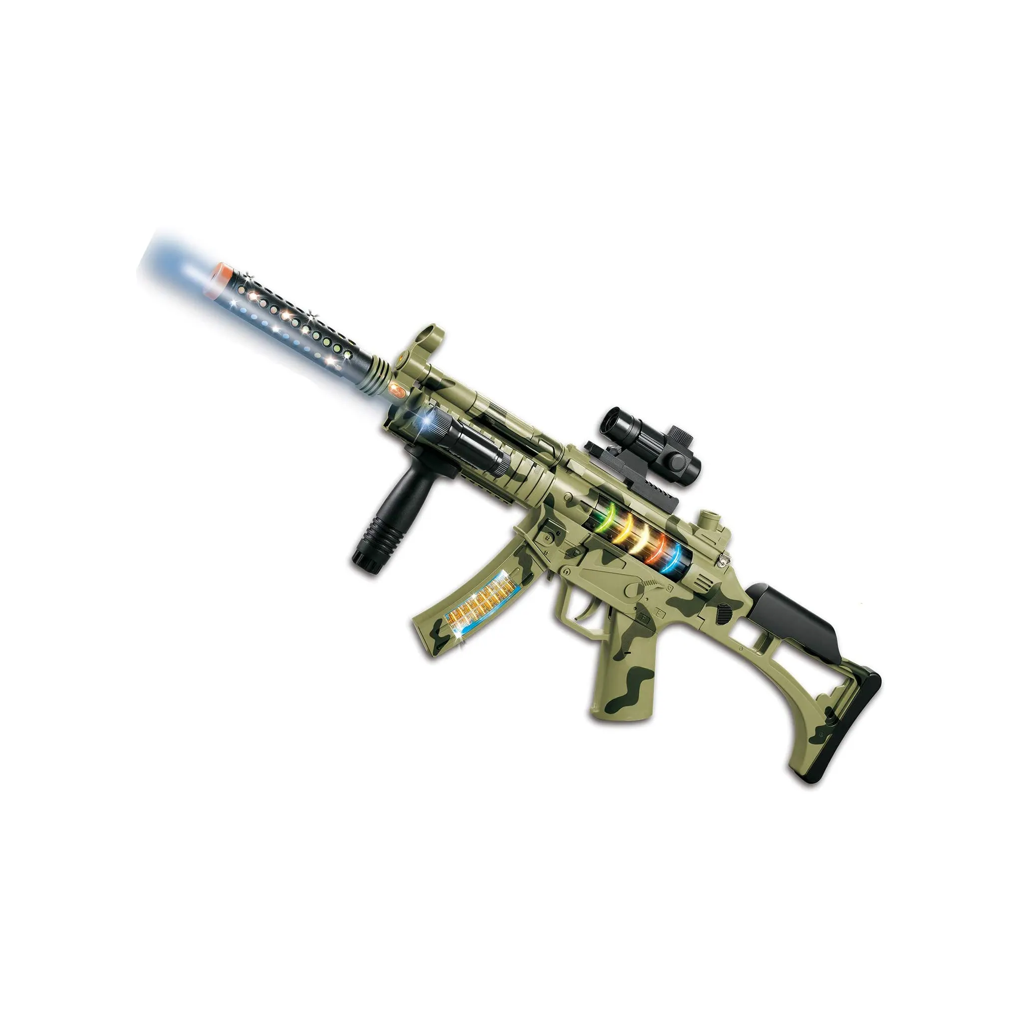 M-16 Camouflage Militaire Speelgoed Machine Gun Army Rifle Met Verlichting Geluiden Trillingen Voor Kids Pretend Play (30 ")