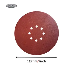 Disco de papel de óxido de aluminio para lijar madera, diámetro de 9 pulgadas, 225mm, cambio rápido