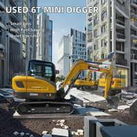 Mini-excavatrice d'occasion 6t XE60G PRO, moteur Mitsubishi, faible bruit, haute économie de carburant, système d'injection mécanique de carburant, 0,22m