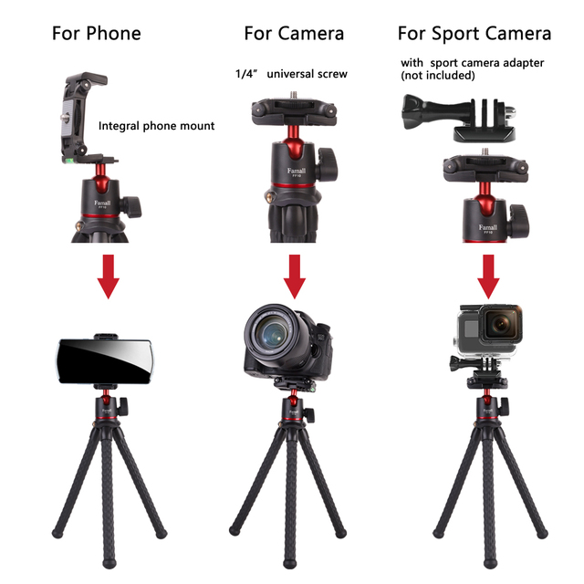 COMAN MT40 MT35 Mini Selfie Octopus Flexible Video Cheap Tripod for Phone and Camera Can Be Customized