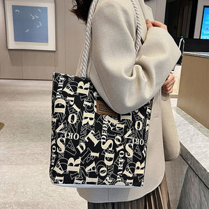 Kadın katı tuval Tote fermuarlı çanta kapatma birden paketleri kullanımlık bakkal çanta mükemmel hediyeler kadın kızlar parti günlük kullanım - Product Image 3