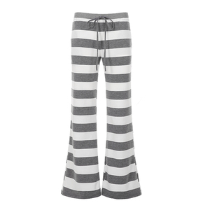 Color Block Striped Knit Pants, Straight Leg Women's <b>Trousers</b> with Drawstring Waist, <b>Y2K</b> Retro Casual Streetwear Fashion - Product Image 6