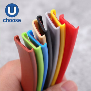 Bande d'extrusion en silicone en forme de U, colorée et personnalisée, avec adhésif, pour la protection des bords des meubles et des armoires - Product Image 1