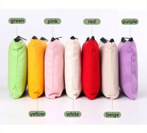Custom Student School Zipper <b>Canvas</b> Storage Pouches Multi Colors DIY <b>Plain</b> Craft Cosmetic Cotton Pencil Bags - Product Image 5