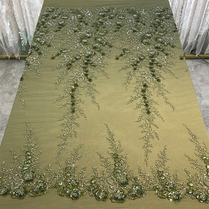 Perles de densité lourde tissu de dentelle suisse robes de <span class=keywords><strong>demoiselle</strong></span> <span class=keywords><strong>d</strong></span>'<span class=keywords><strong>honneur</strong></span> tissu de tulle WS3138 - Product Image 2