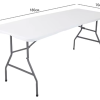 GARIDA Table pliante d'extérieur en HDPE Table de jardin pliable 4/6/8ft Tables en plastique blanc pour événements GCFT-008 de fête