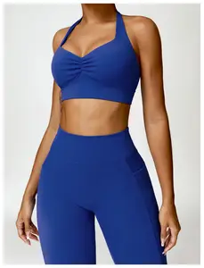 2024 New Plus Size Sexy 2 Piece Scrunch Butt Gym Yoga Set Sport Bra Top Womens Leggings Activewear Sets