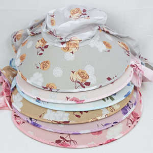 Sombrero de pescador transpirable de verano con protección para la cara y el cuello, ideal para recolección de té y trabajo al aire libre, con estampado de rosas en rosa claro. - Product Image 2