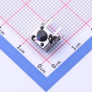 YTS-D009-2F Tactile Switch Through hole Component (THT) Switch Single Pole Single Throw Round Button 2.6N Right Angle Insert - Product Image 1
