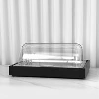 Plat de service buffet Liyunda en acier inoxydable argenté pour aliments froids, présentoir à sushi coréen avec couvercle transparent à rouleau pour hôtel