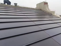 Tuile solaire BIPV esthétique noire TOPCON HJT Mono Module, intégration parfaite pour la construction de toitures traditionnelles