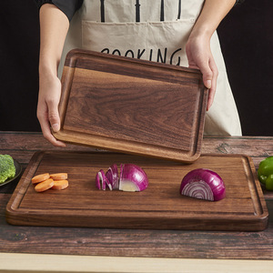Solid wood cutting <b>board</b>, <b>black</b> walnut wood, suitable for home kitchens and commercial restaurants, large fruit and vegetable - Product Image 2