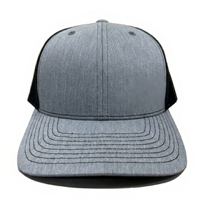 Casquette Trucker Ajustable à 6 Panneaux en Maille Noire et Grise, Confortable, Fabriquée en Usine au Vietnam, Style Urbain Tendance et Dynamique pour Adultes - Product Image 1
