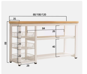 <span class=keywords><strong>Chariot</strong></span> de rangement de cuisine en métal, étagère roulante multifonctionnelle <span class=keywords><strong>avec</strong></span> planche à découper et panier à légumes, pour <span class=keywords><strong>four</strong></span> à micro-ondes et ustensiles de cuisine - Product Image 5