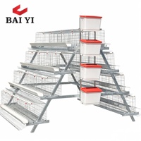 Nouvelle cage à poules pour l'élevage, 3 à 4 niveaux, design étagé à un côté épaissi, construction en acier galvanisé, longue durée de vie