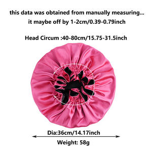 SOLPOP Bonnet de nuit en satin uni double couche avec logo personnalisé, style européen et américain, couleurs assorties, ajustable - Product Image 3