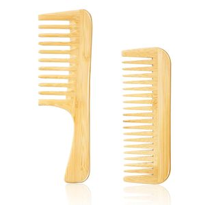 Peigne à cheveux en bois de bambou naturel, antistatique, à dents larges, de haute qualité, tendance, grand format, le plus vendu et respectueux de l'environnement - Product Image 1