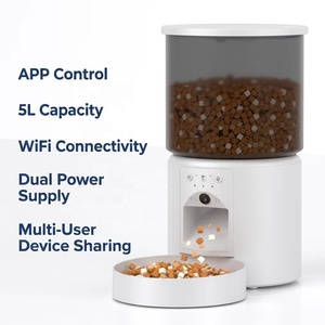 Comedero Inteligente para Mascotas con Visión Nocturna y Video, 5L, Cierre Giratorio, Comunicación Bidireccional, Anti-Mordidas, Dispensador Automático de Comida para Perros y Gatos, Color Negro - Product Image 2
