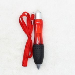 Stylo bille rétractable court et robuste avec cordon et étui en cuir noir, stylo promotionnel multifonctionnel personnalisable avec logo - Product Image 5