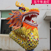 Costume de performance de danse du dragon et du lion LED pour le Nouvel An chinois, en matériaux mousse/acier/PVC/tissu - Marque Lanterne du Dragon des 5000 ans