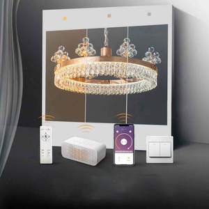 Zeal Lighting Gold Crystal Chandelier LED Round Pendant <b>Light</b> with Grape <b>Cluster</b> Decor for Living Room - Product Image 4
