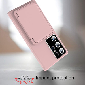 เคสโทรศัพท์กันกระแทกพร้อมกระจกแต่งหน้าแบบ 2 in 1 รุ่นใหม่ล่าสุดปี 2025 พร้อมช่องใส่บัตร สำหรับ Samsung - Product Image 3