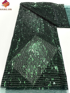 Luxus Shining <span class=keywords><strong>Sequence</strong></span> Lace Stoffe Mode Mehrfarbige Pailletten Stickerei Tüll Mesh Lace Stoff für Abend Party Kleider - Product Image 2