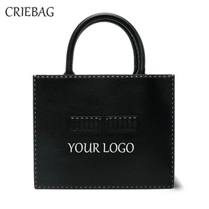 Của phụ nữ lớn màu đen da <span class=keywords><strong>Tote</strong></span> Túi xách thời trang Thiết kế túi với ngọc trai thêu và thư trang trí - Product Image 2