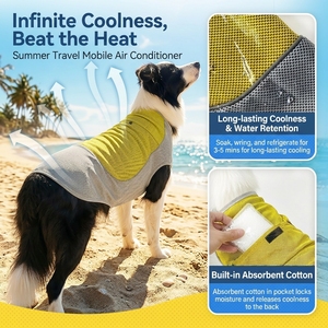 Gilet rinfrescante per cani con impacco di ghiaccio, protezione dal calore estivo, giacca rinfrescante leggera e traspirante per attività all'aperto, abbigliamento per animali domestici - Product Image 3
