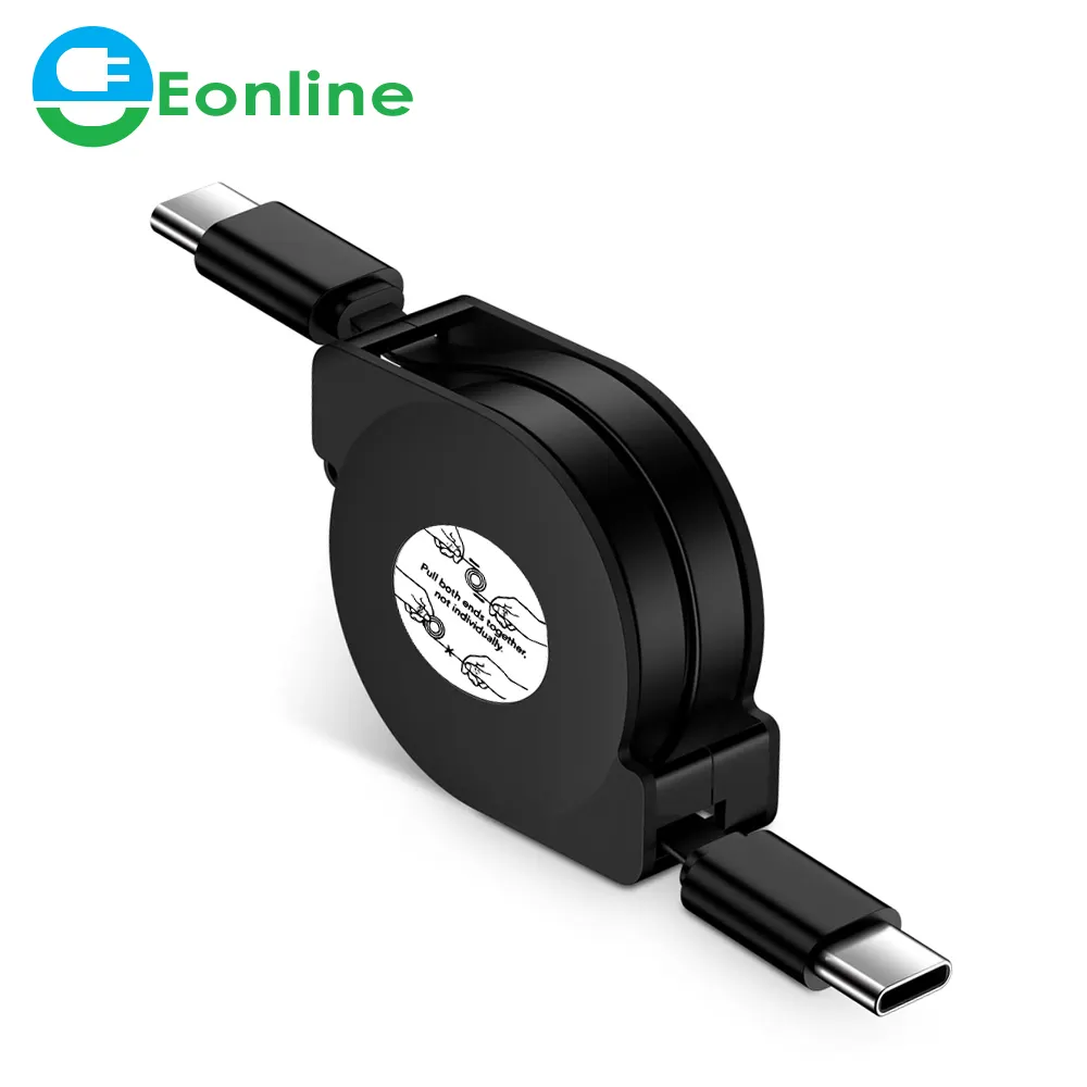 Eonline 3D 3FT Car Charger Cord for iPhone 15/15 Pro/15 Pro Max Retractable Type C Car Fast Charging Cord Reel for Samsung