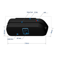 Pembaca Kartu RFID/IC Eksternal USB All-in-One 1/2/3 Track Writer RFCard MSR100 Garansi 1 Tahun Layanan ODM/OEM