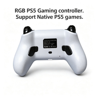 Manette de jeu RGB pour PS5 avec pavé tactile, touches de programmation macro, joysticks double Hall 6 axes, compatible avec les jeux natifs PS5