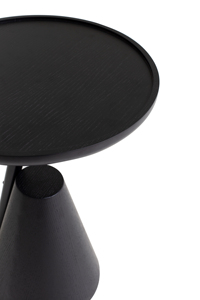 <span class=keywords><strong>Tavolino</strong></span> Rotondo Minimalista con Piano in MDF Laccato <span class=keywords><strong>Nero</strong></span>, Base in Ferro Opaco, Design a Pannelli, Ecologico e Durevole - Product Image 5