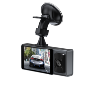 Cámara para Auto con Pantalla IPS de 3.0 Pulgadas, Grabación Full HD 1080P, Lente de Cámara Frontal y Trasera, DVR de 3 Canales