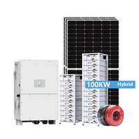 Sistema de Energía Solar Híbrido de 100 kW, 100 kVA, 500 kW, 10 kW, 20 kW, 30 kW, Kit Completo de Módulos Solares Fotovoltaicos Conectados a la Red